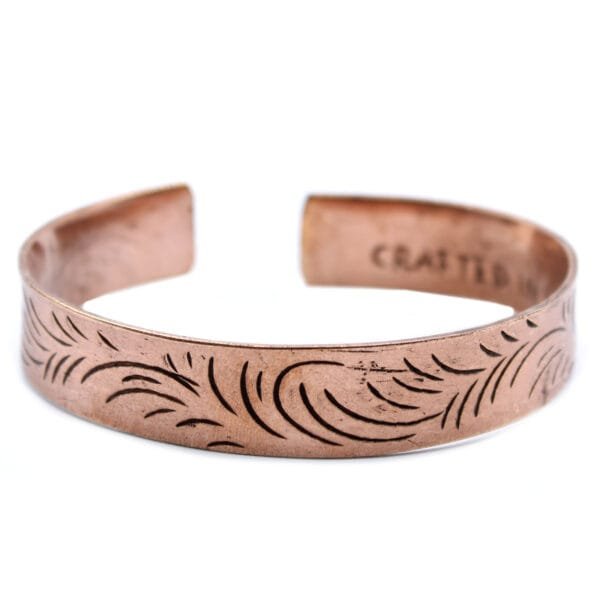 Pulsera Tibetana de Cobre de Remolinos Tribales Anchos