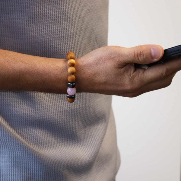 Pulsera de Cedro - Chakra del corazón - Cuarzo Rosa - Imagen 5