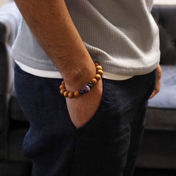 Pulsera de Cedro - Chakra del Tercer Ojo - Amatista - Imagen 5