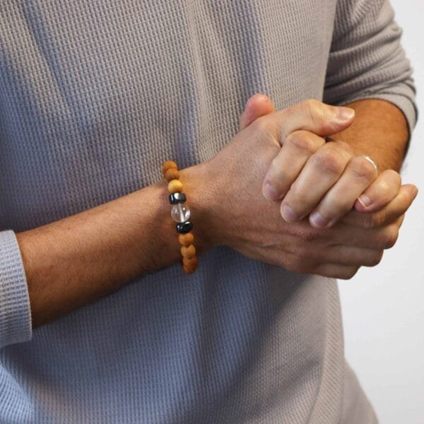 Pulsera de Cedro - Chakra Corona - Cuarzo Claro - Imagen 4
