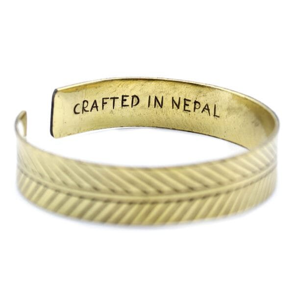 Pulsera Tibetana de Latón de Hoja Tribal Ancha - Imagen 3