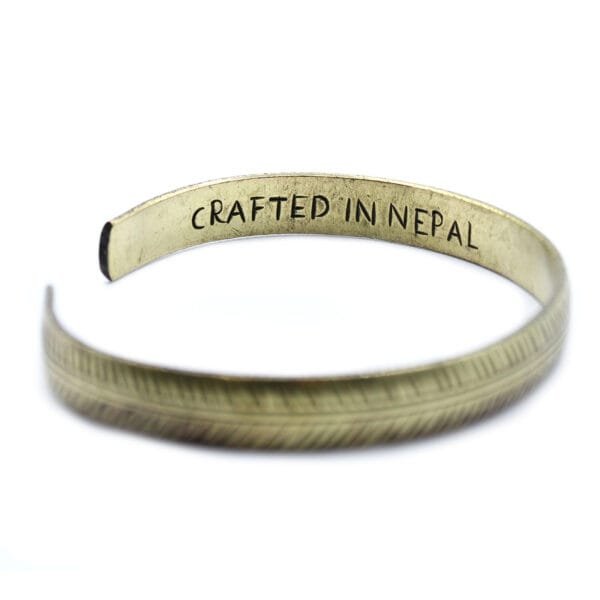 Pulsera Tibetana de Latón de Hoja Tribal Delgada - Imagen 4