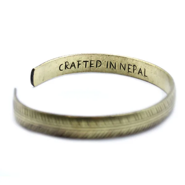 Pulsera Tibetana de Latón de Hoja Tribal Delgada - Imagen 4