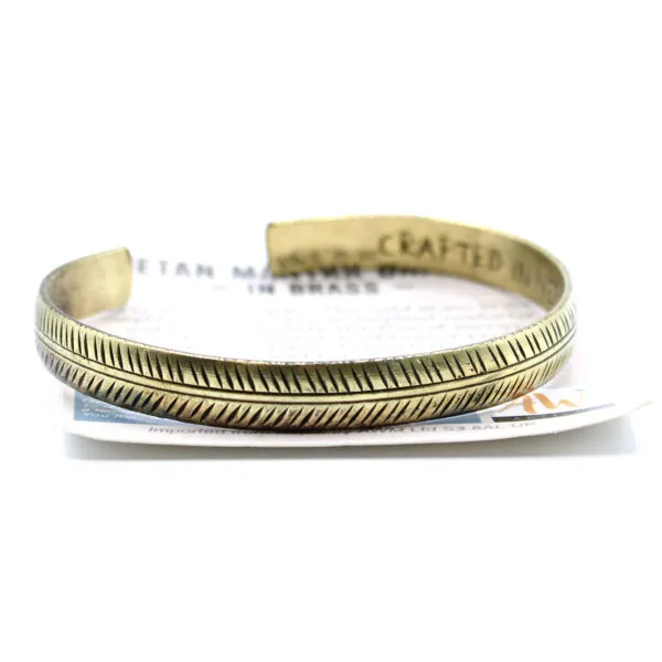 Pulsera Tibetana de Latón de Hoja Tribal Delgada - Imagen 3