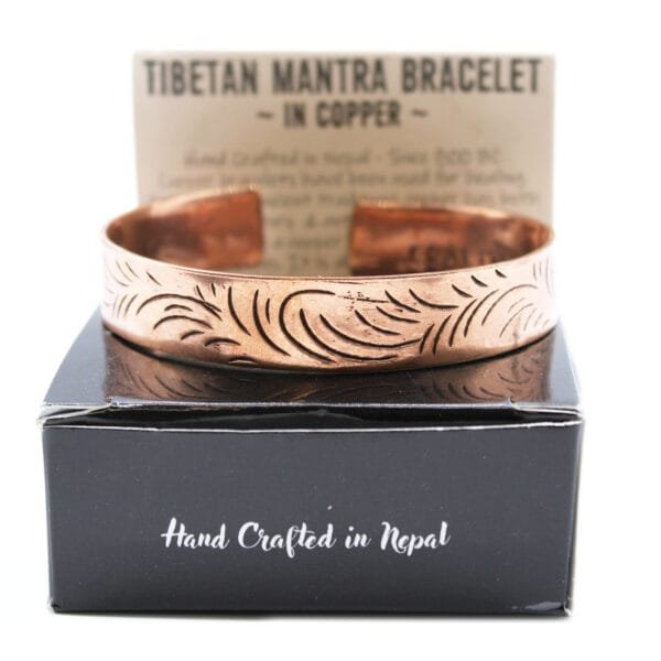 Pulsera Tibetana de Cobre de Remolinos Tribales Anchos - Imagen 5