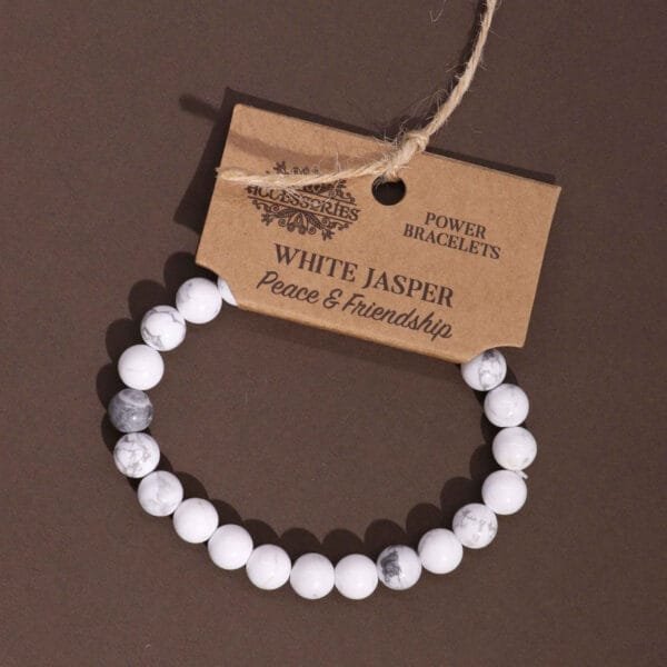 Pulsera de Jaspe blanco - Imagen 2