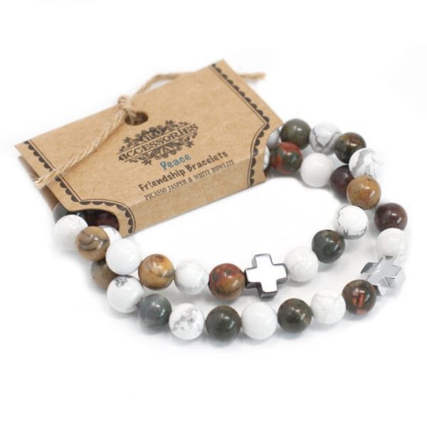 Pulseras de la amistad: 2 pulseras para Paz