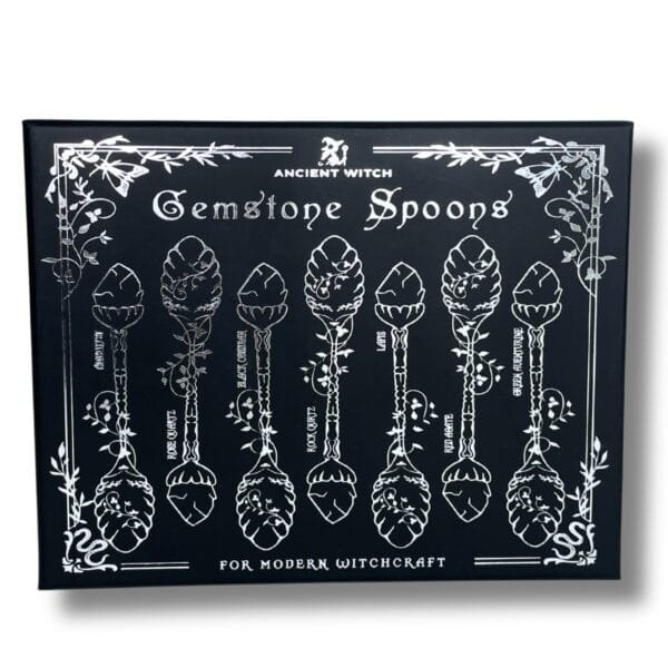 Set de 7 Cucharas de Bruja de Plata de Piedras Preciosas - Imagen 2