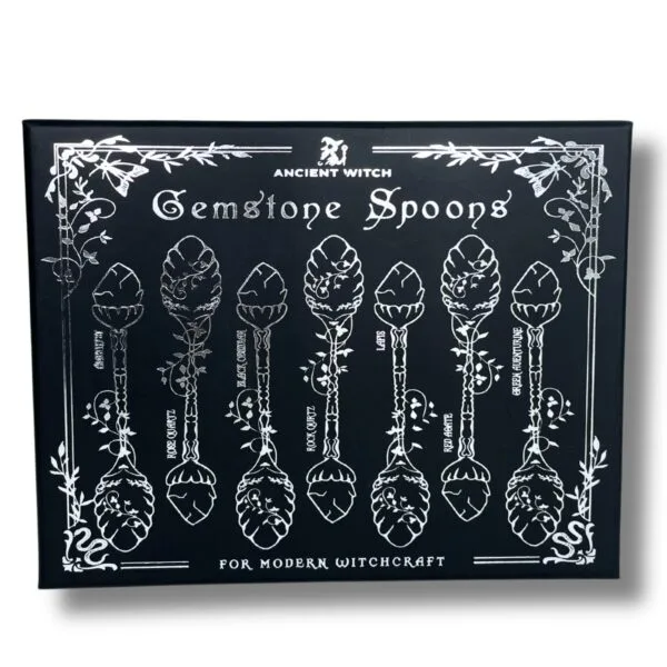 Set de 7 Cucharas de Bruja de Plata de Piedras Preciosas - Imagen 2