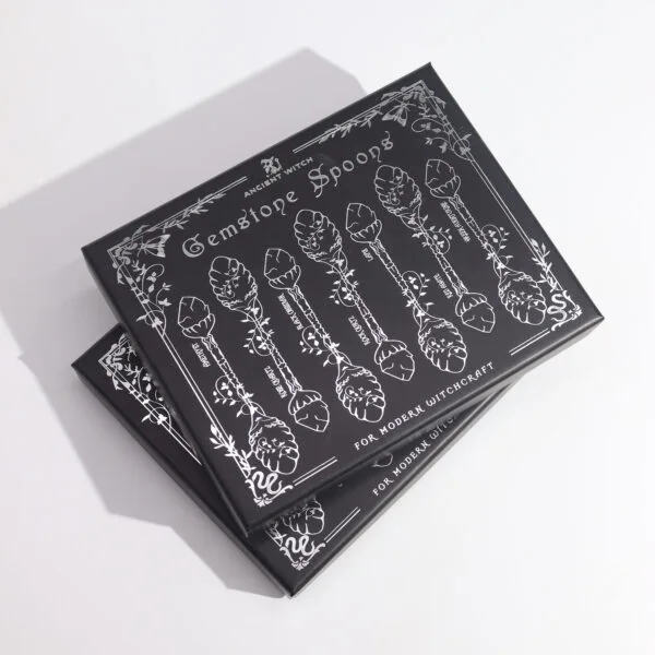 Set de 7 Cucharas de Bruja de Plata de Piedras Preciosas - Imagen 3