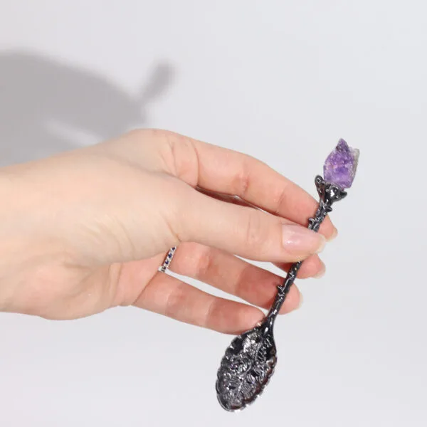 Set de 7 Cucharas de Bruja de Plata de Piedras Preciosas - Imagen 6