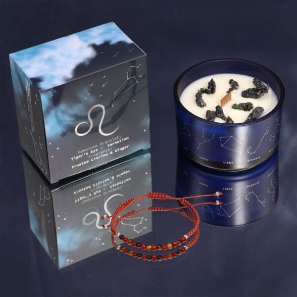Vela de Cristal del Zodiaco (Leo) con Pulsera - Imagen 2