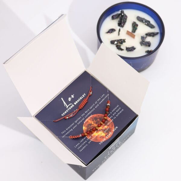 Vela de Cristal del Zodiaco (Leo) con Pulsera - Imagen 3