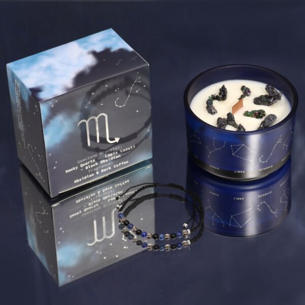 Vela de Cristal del Zodiaco (Escorpio) con Pulsera - Imagen 2