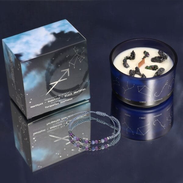 Vela de Cristal del Zodiaco (Sagitario) con Pulsera - Imagen 2