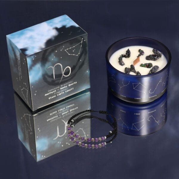Vela de Cristal del Zodiaco (Capricornio) con Pulsera - Imagen 2